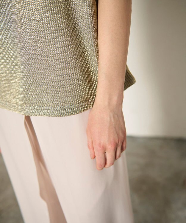 GRACE CONTINENTAL ラメカットトップ ゴールド