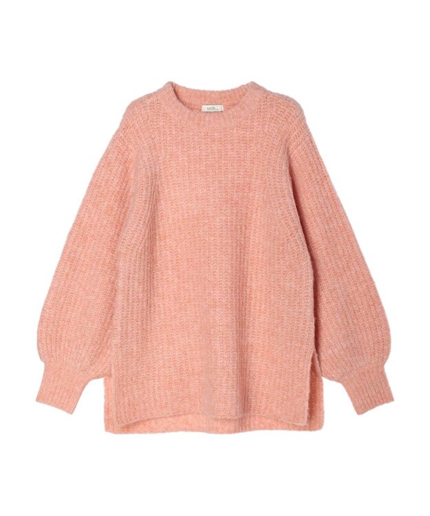 earth music&ecology フワフワＭＩＸヤーンチュニック Orange