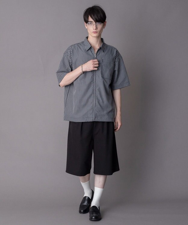 WEGO 【ユニセックス着用ITEM】ミニオンブレZIPシャツ（SS） ブラックチェック1
