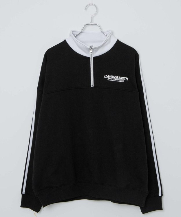 WEGO ヘビーウエイトラインスリーブプルオーバー ブラック