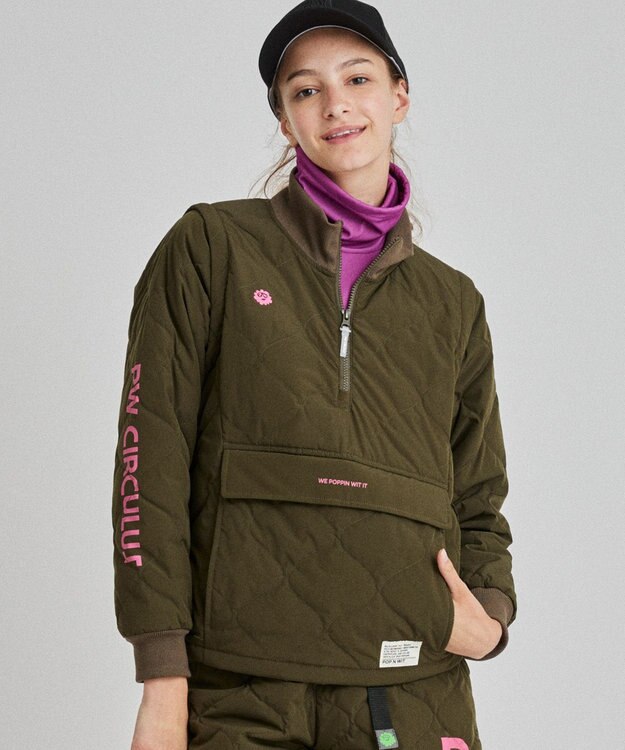 PW CIRCULUS 【ベストにもなる！袖2WAY】【WOMEN】ひょうたんキルティング中綿ブルゾン カーキ系