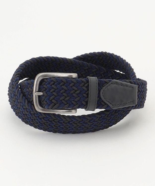 JOSEPH ABBOUD 【イタリア素材・日本製】ストレッチ ベロア ベルト ネイビー系