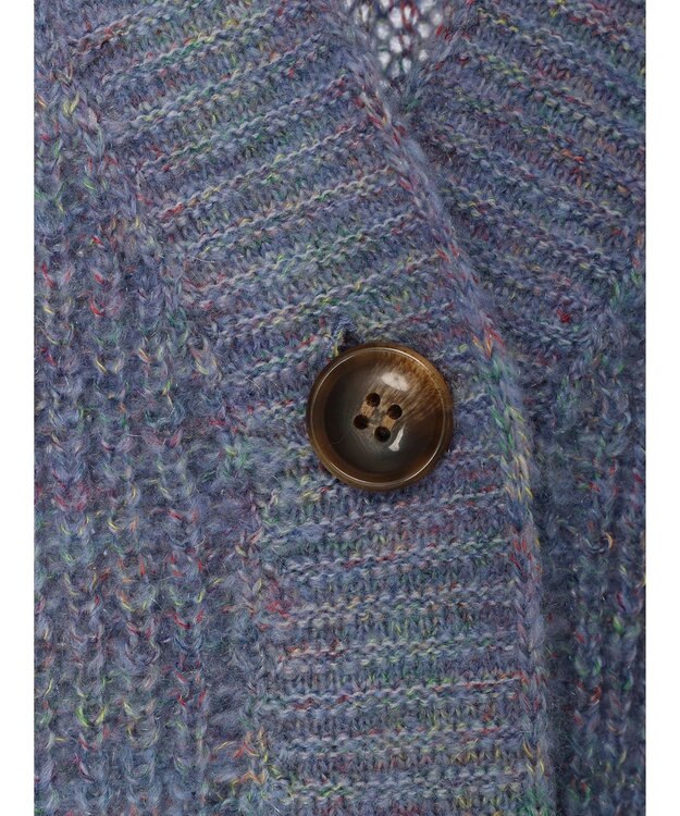 Green Parks Ｍｉｘカラーニットゆるカーディガン Blue