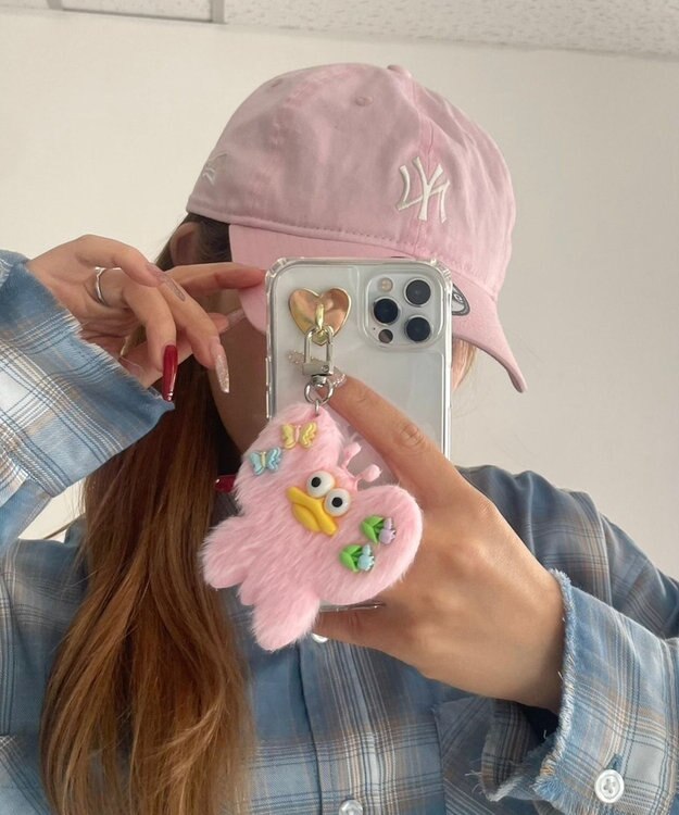 WEGO ぱたぱたちょうちょモンスターぬいぐるみキーホルダー ピンク