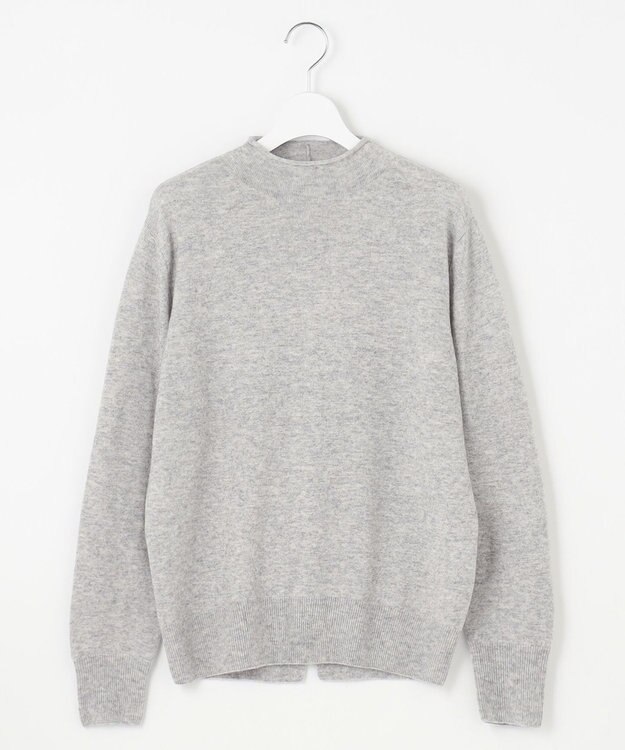 J.PRESS LADIES S 【洗える】CASHMERE BLEND スタンドカラー ニット トップグレー系