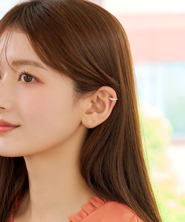 Tiaclasse ストーンツーラインイヤカフ シルバー
