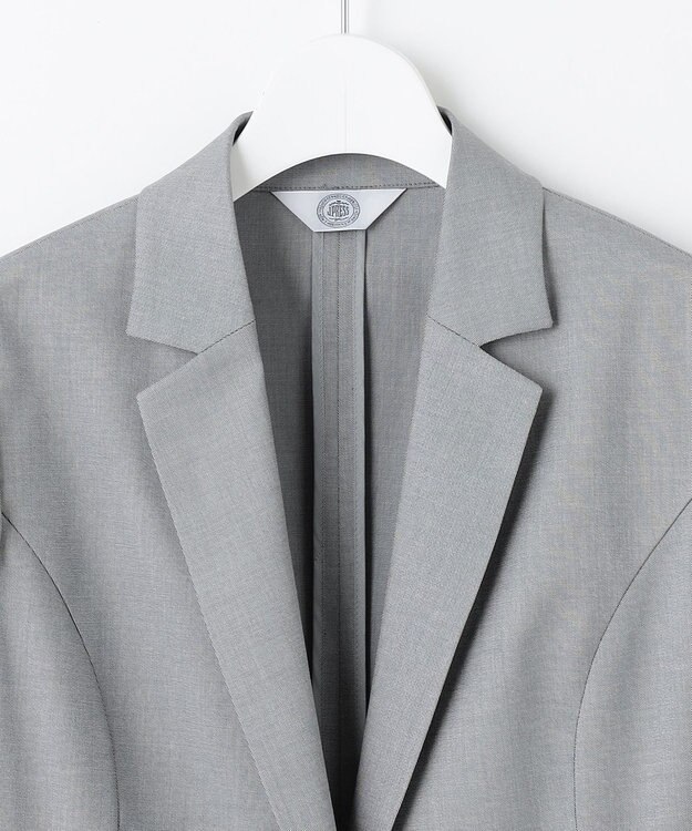 J.PRESS LADIES 【セットアップ対応・洗える・撥水・防汚】コットンFITTYシャーク テーラード ジャケット ライトグレー系