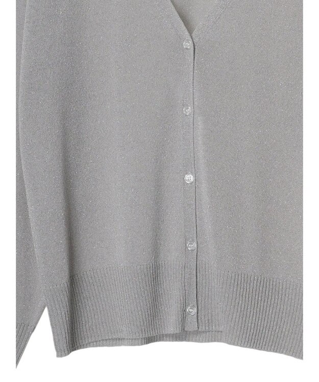 earth music&ecology ラメ入りニットカーディガン Light Gray
