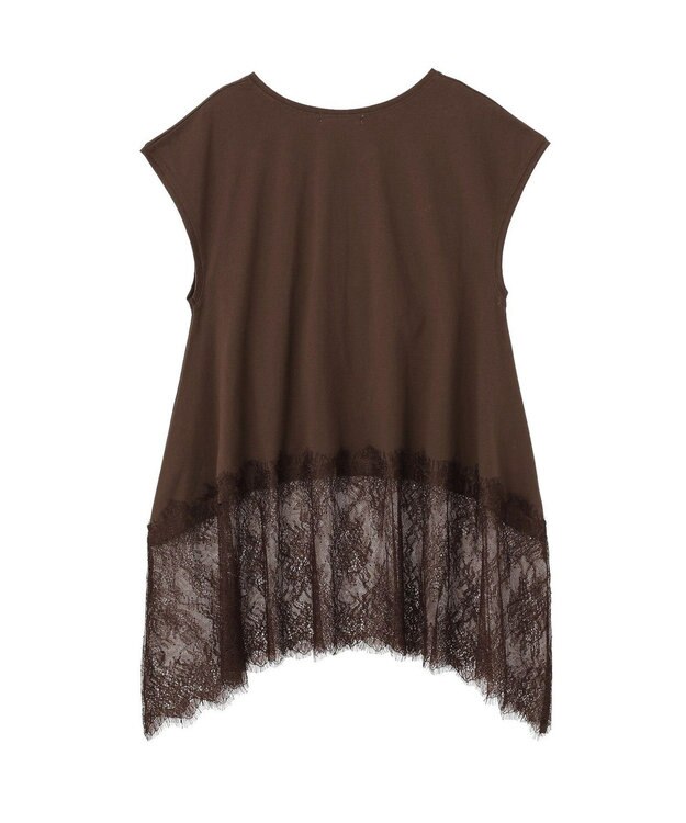 Green Parks 裾レースイレヘムフレンチＴシャツ Brown