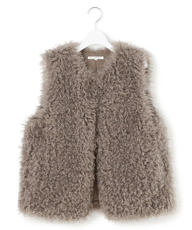 23区 S 【SLOW/一部店舗限定】フェイクファー ジレ ブラウン系