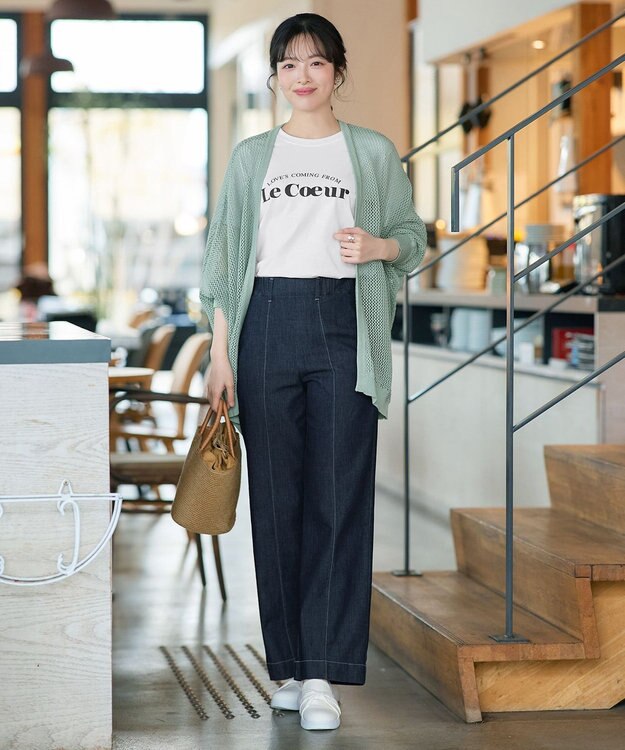 Tiaclasse 【新色追加】メッシュ編みニットドルマンカーディガン ミント