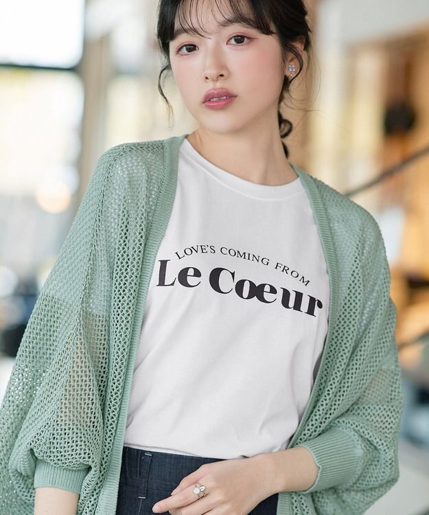 Tiaclasse 【新色追加】メッシュ編みニットドルマンカーディガン ミント