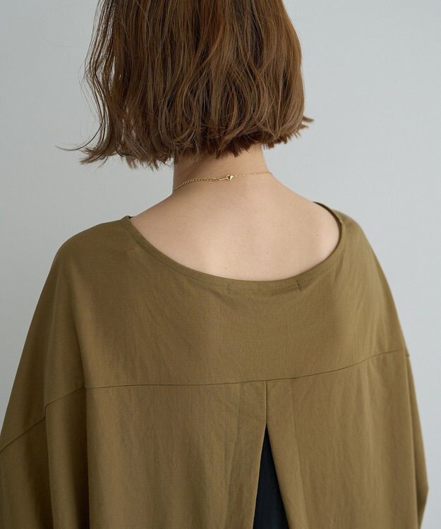 YECCA VECCA 異素材切替バックデザインプルオーバー Khaki