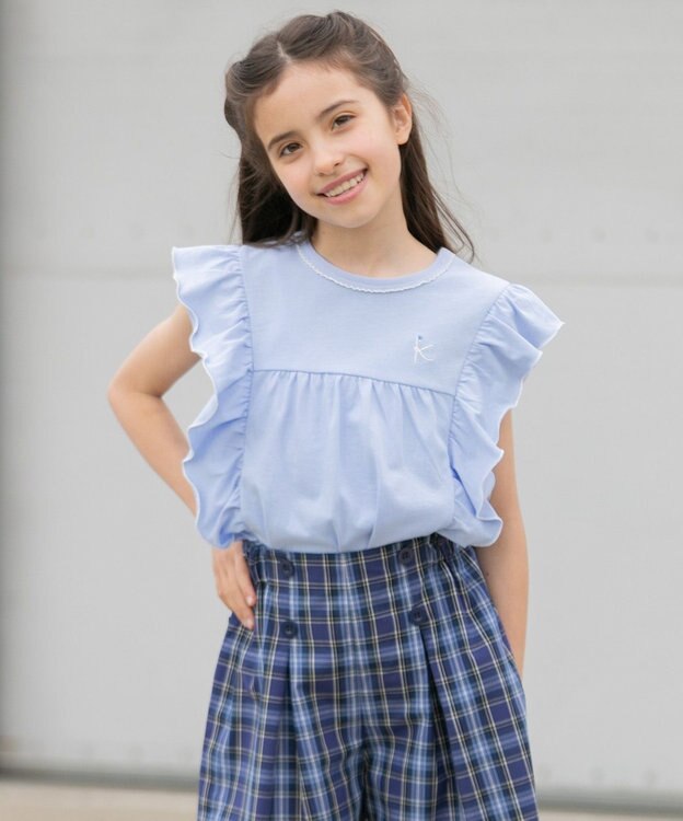 組曲 KIDS 【150-160㎝】フリフリフリル チュニック サックスブルー系