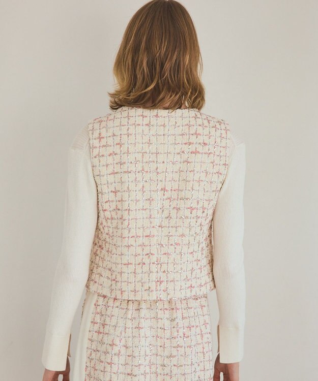 GRACE CONTINENTAL ツイードチェックジレ キナリ