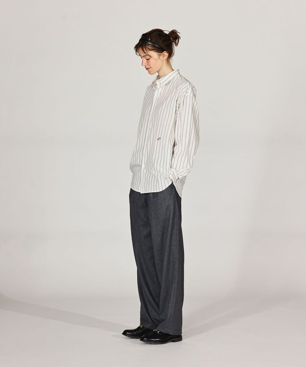 LENO REGULAR COLLAR SHIRTS 《UNISEX》 レギュラーカラーシャツ WHITE STRIPE