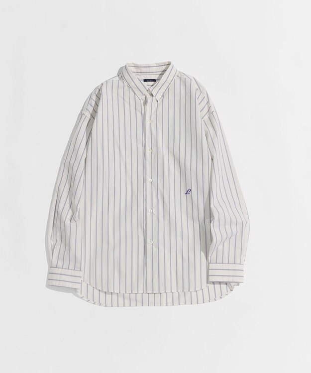 LENO REGULAR COLLAR SHIRTS 《UNISEX》 レギュラーカラーシャツ WHITE STRIPE