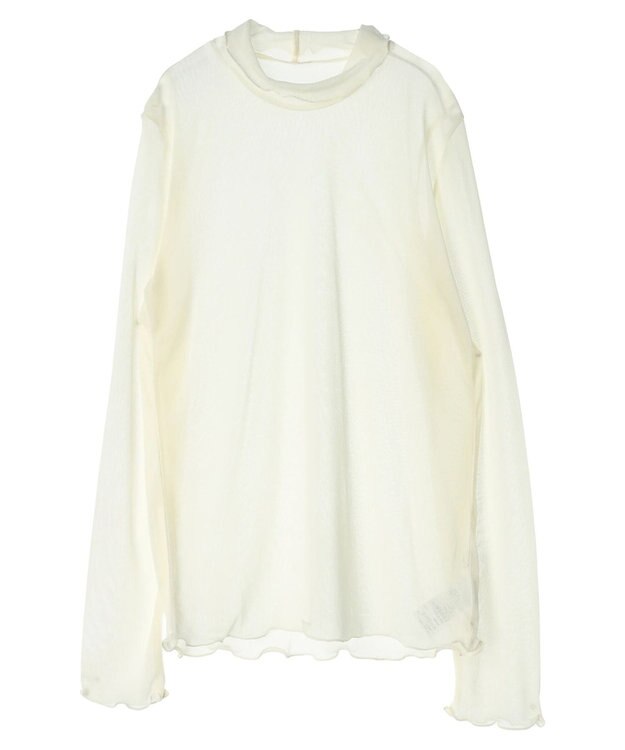 earth music&ecology シアーハイネックメロープルオーバー Ivory