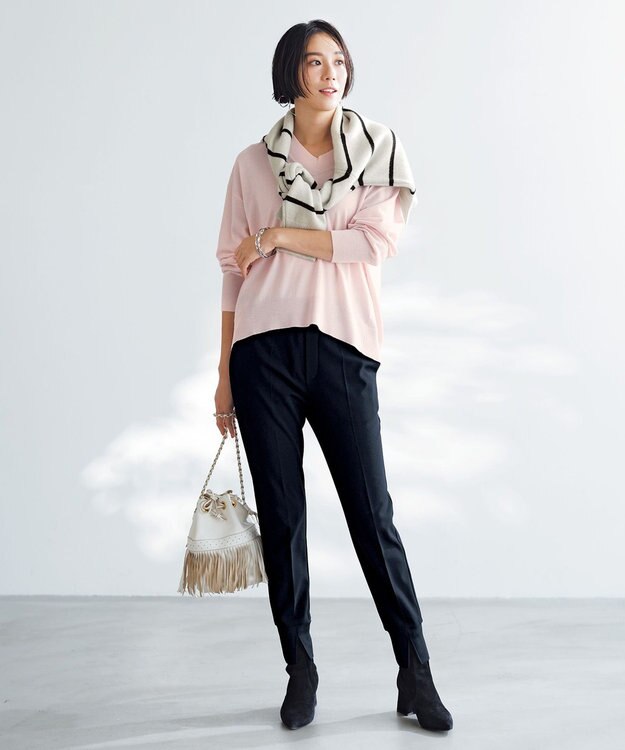 UNFILO L 【裏起毛】beauty warm 最愛 ジョグパン ネイビー