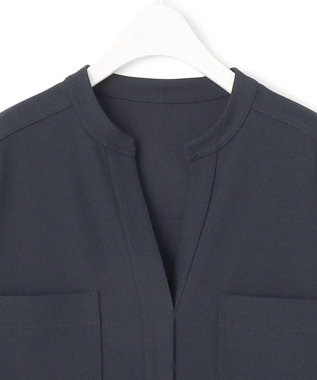 ICB 【WEB限定・洗える】ジョーゼットダブルジャージー ワンピース ネイビー系