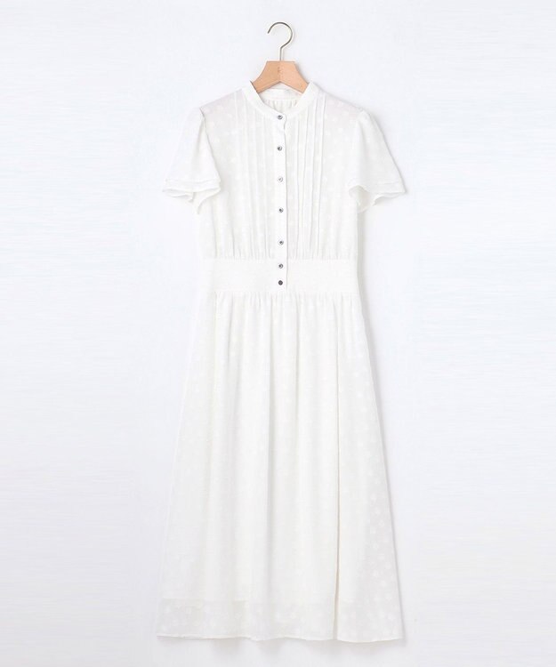 組曲 L 【WEB限定】フラワーポイントシフォン ワンピース アイボリー系