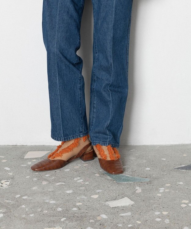 TRICOTE ストライプフェイクファーソックス 85CAMEL