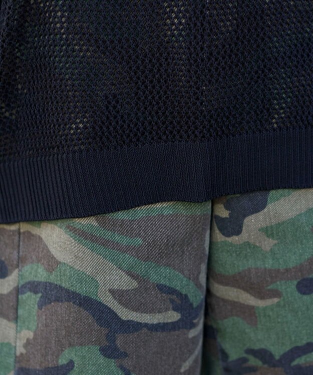 WEGO ナンバリングメッシュニットプルオーバー ブラック