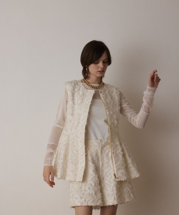 GRACE CONTINENTAL カットジャガードショートパンツ キナリ