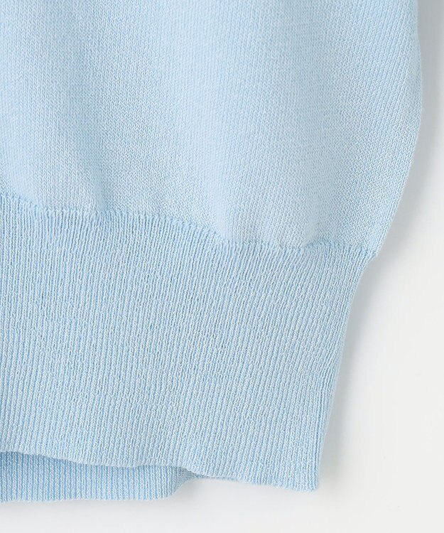 Feroux 【洗える・接触冷感・UVカット】ハートボタン7分袖 カーディガン スカイブルー系