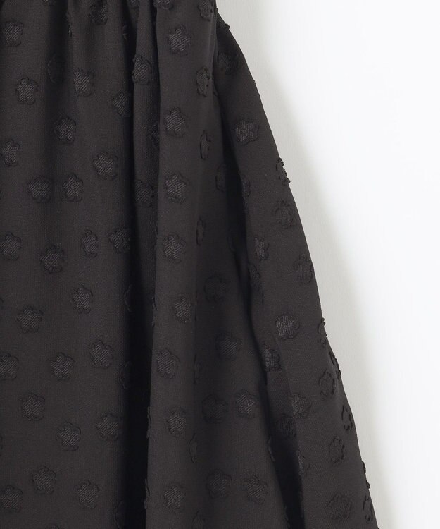 組曲 L 【WEB限定】フラワーポイントシフォン ワンピース ブラック系