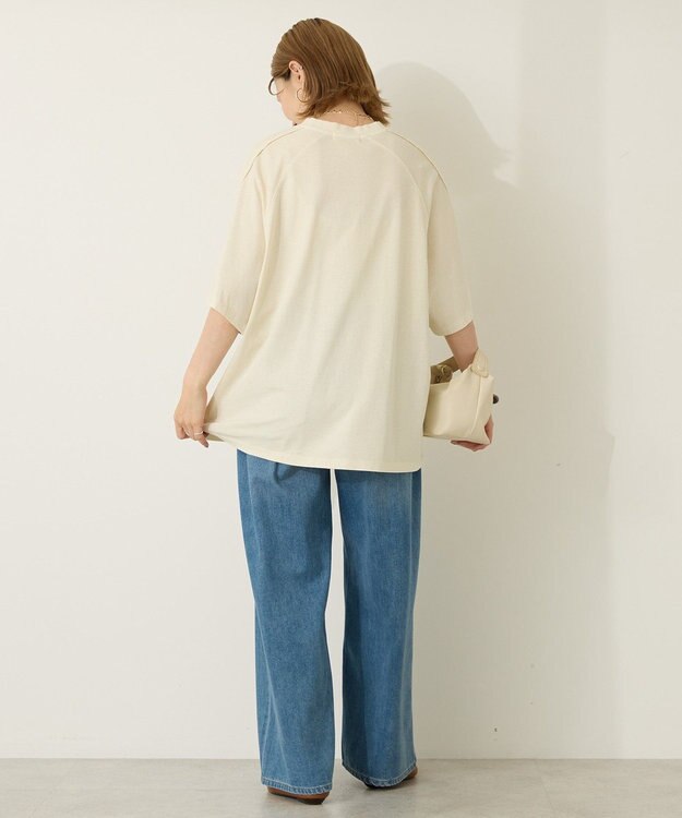 AMERICAN HOLIC ピグメントレーシングプリントTシャツ Off White