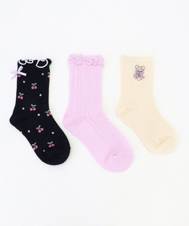 ANY KIDS 【3点セット】ソックス (スクール) アイボリー系