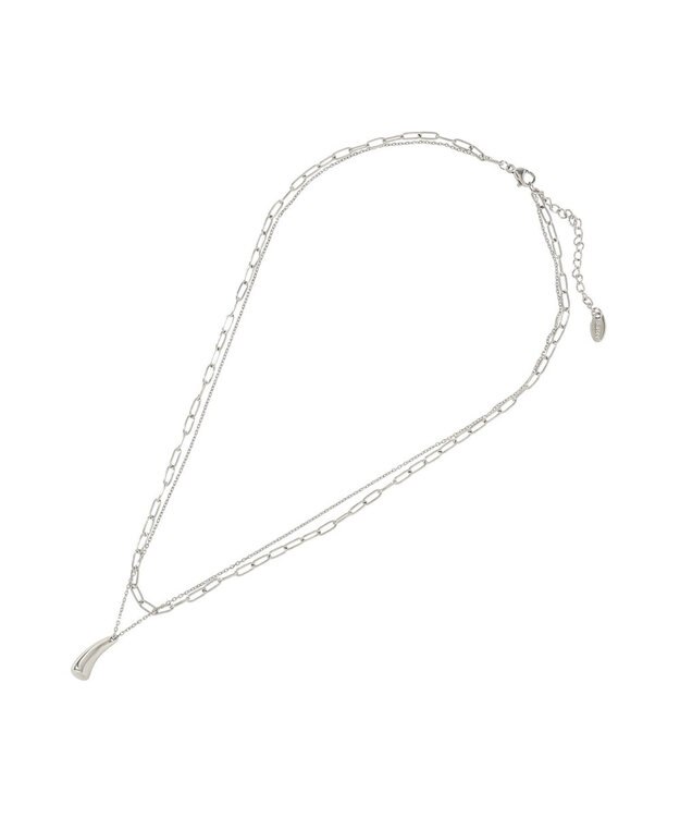 AMERICAN HOLIC 【ステンレス】ドロップトップ２連ネックレス Silver
