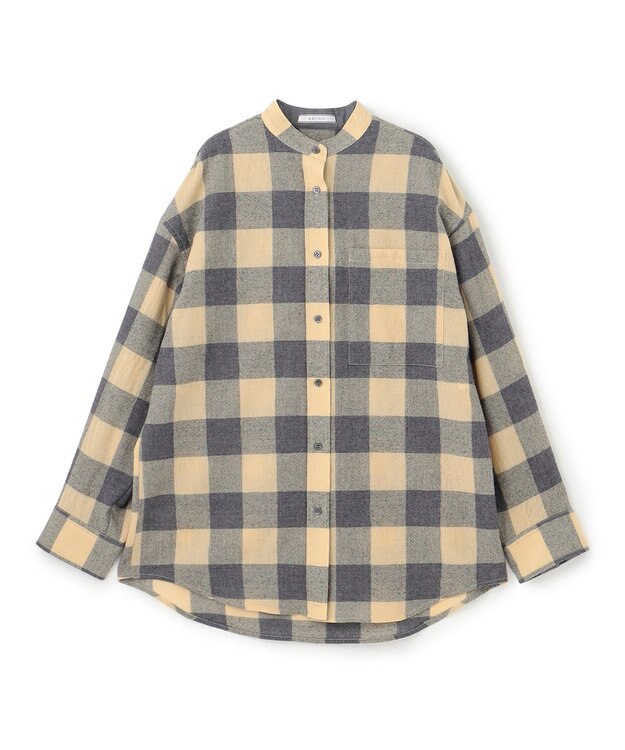 BEIGE， HOBBS / ウールチェックカシュクールブラウス L.Mustard ×Md Gray