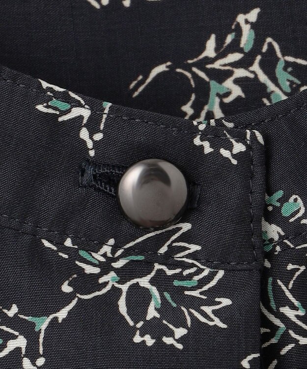 J.PRESS LADIES S 【洗える】ラインフラワープリント ブラウス ネイビー系