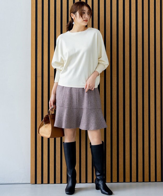 組曲 L 【洗える・6色展開】Elenaドルマンニット プルオーバー アイボリー系