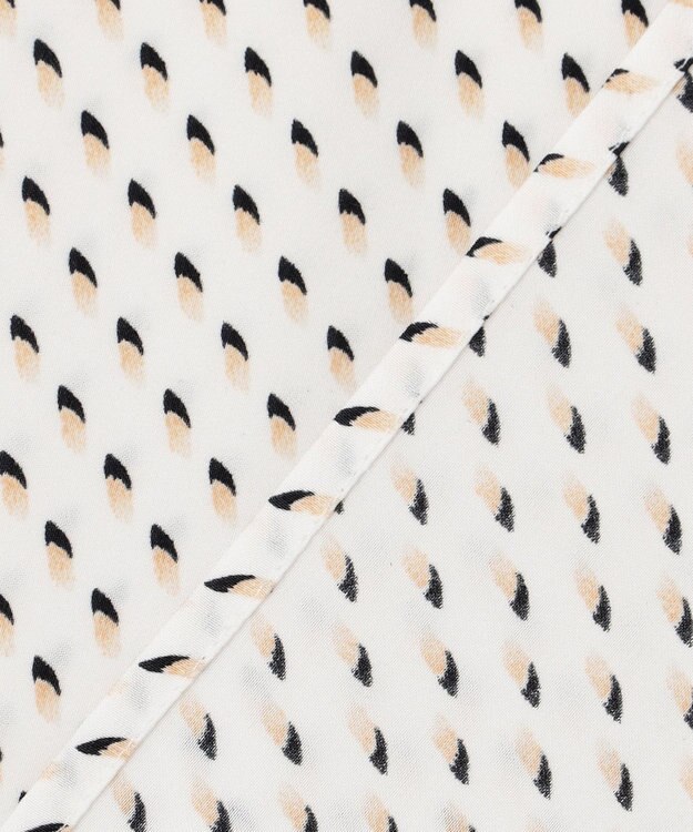 23区 L 【洗える】グラデーションドットプリント ブラウス ホワイト系