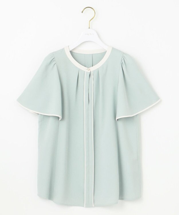 ANY SIS S 【洗える】バイカラーフレア ブラウス ミント