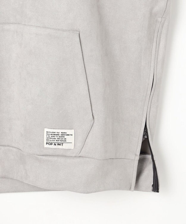 PW CIRCULUS 2025 NEW！【手洗い洗濯可】【MEN】キャットグラフィック スエードライク デタッチャブルフーディ ゴルフ グレー系