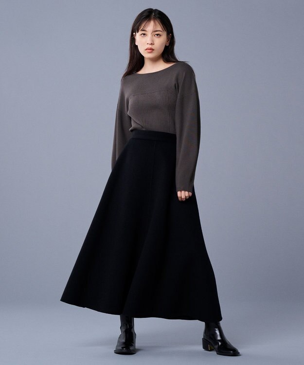 uncrave リバー フレア スカート（uncrave STANDARD） ブラック