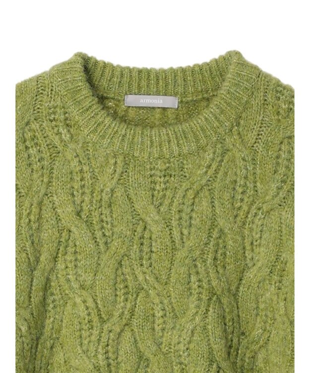 Green Parks armonia. ケーブルニットプルオーバー Light Green