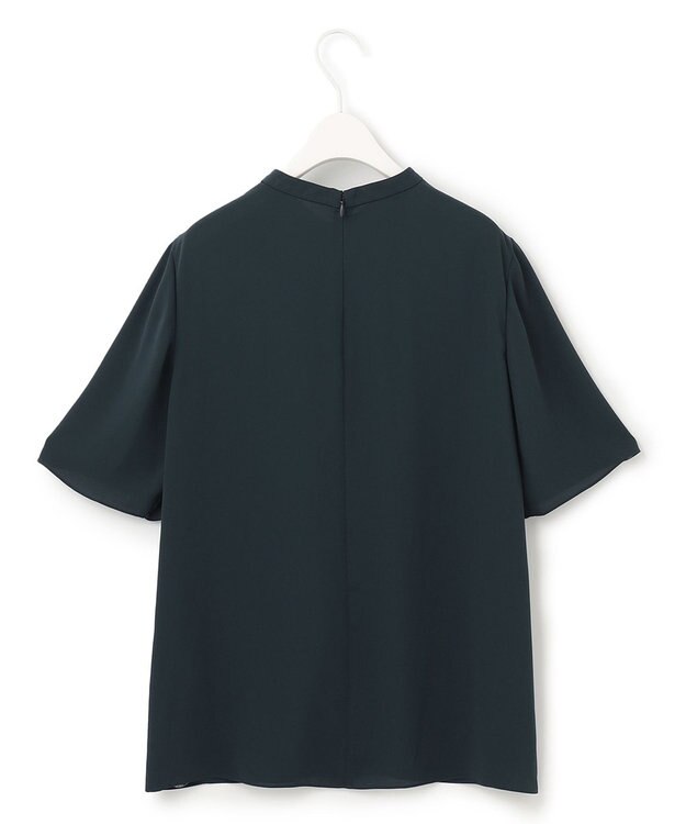 ICB 【洗える】 Back Satin Amunzen フリルブラウス パイングリーン系