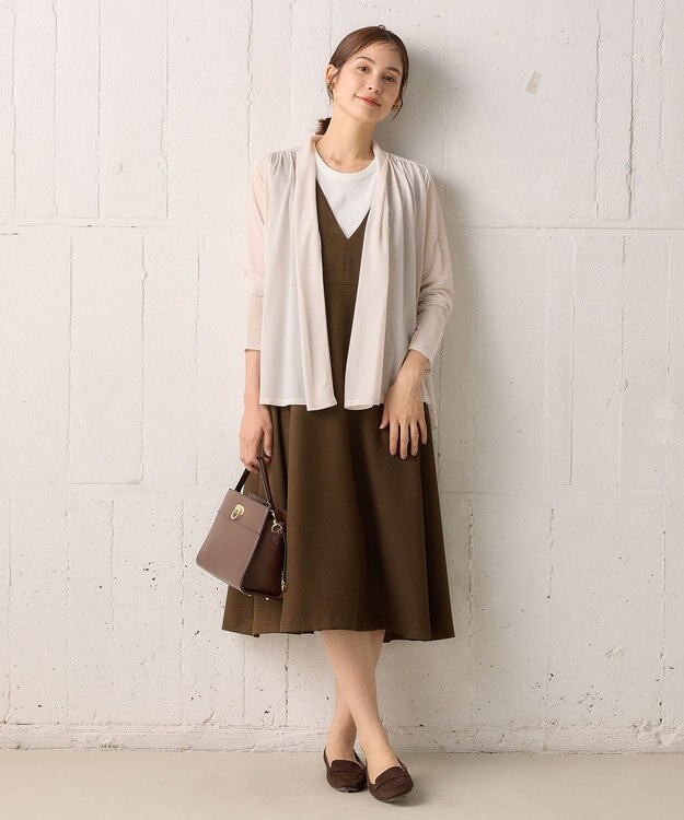 組曲 S 【WEB限定】シアーツイルジャージーショート カーディガン ピンク系