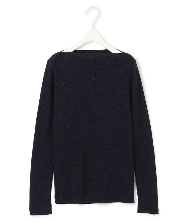 ICB 【洗える】エクストラファインメリノ  ボートネックプルオーバー ネイビーラメ系