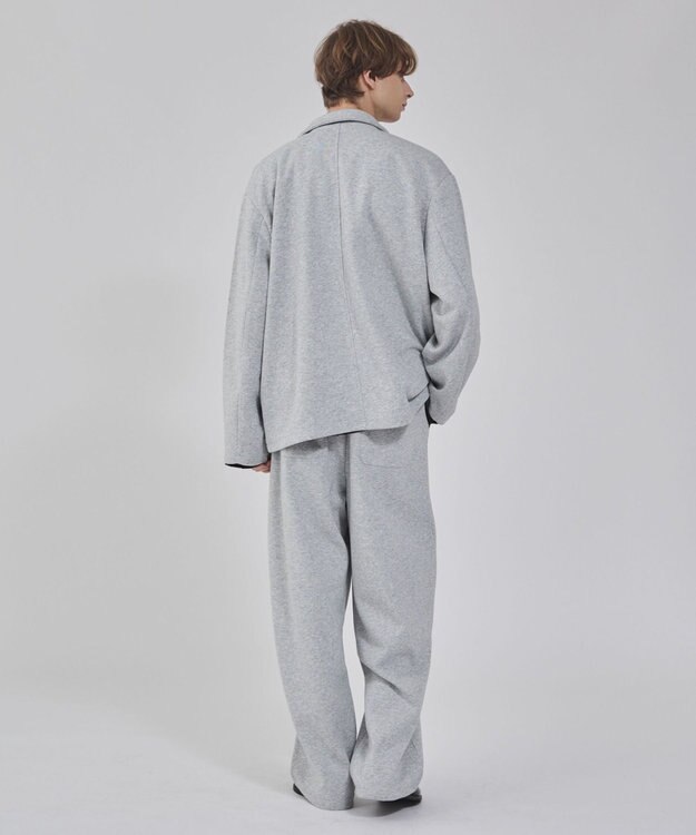 WEGO 【ウエストゴム/MLサイズ展開/ユニセックス着用ITEM】ボンディングワイドスウェットパンツ 杢グレー