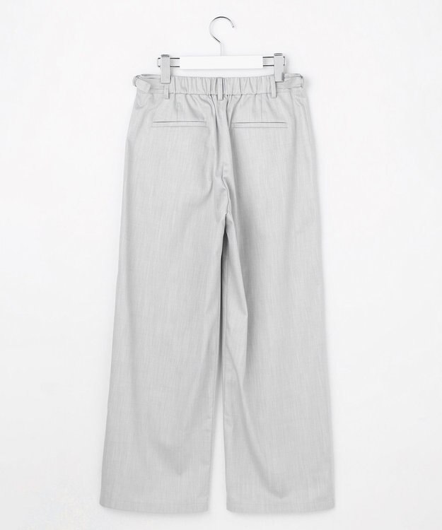 J.PRESS LADIES ソフトシャンブレー ストレートパンツ ライトグレー系