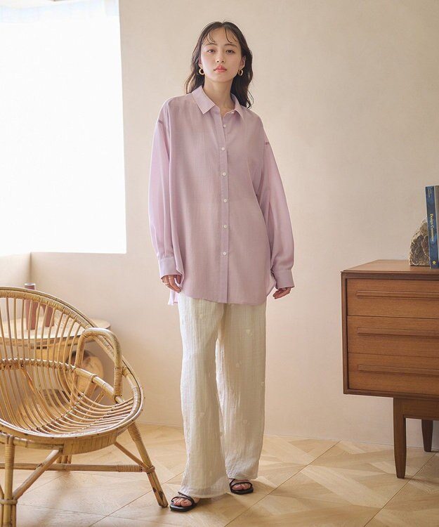 earth music&ecology シアーシャツ Pink