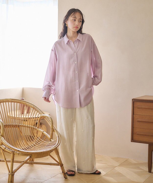 earth music&ecology シアーシャツ Pink