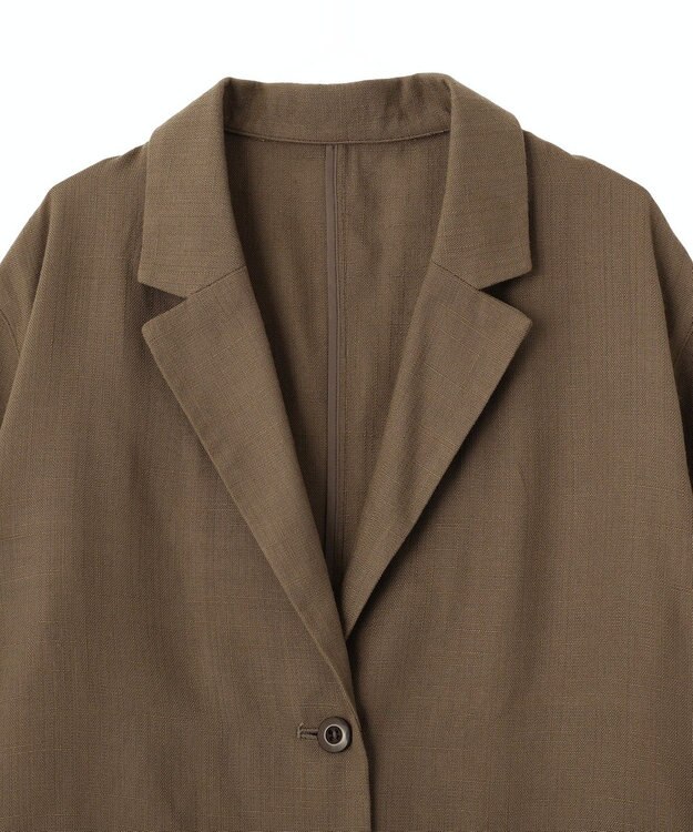 CRAFT STANDARD BOUTIQUE リネンライクオーバーサイズジャケット Brown