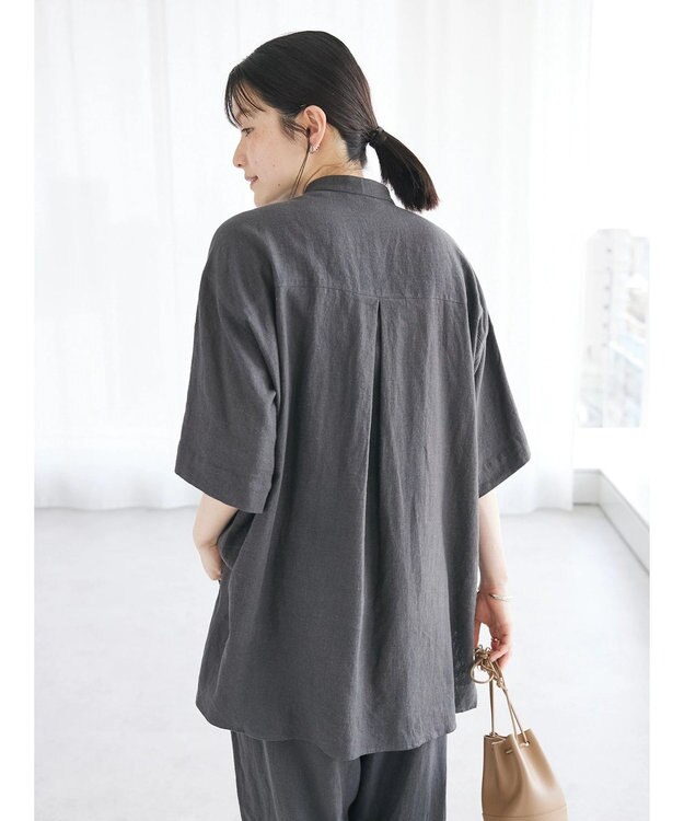 CRAFT STANDARD BOUTIQUE 【キナリノ別注】リネンレーヨンWポケットシャツ Charcoal Gray